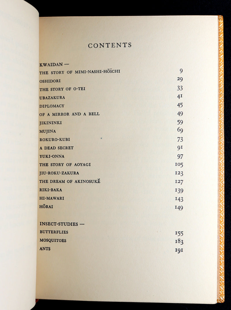 1927 Rare Sangorski Binding - Kwaidan, Japanese Ghost Stories by Lafcadio Hearn
