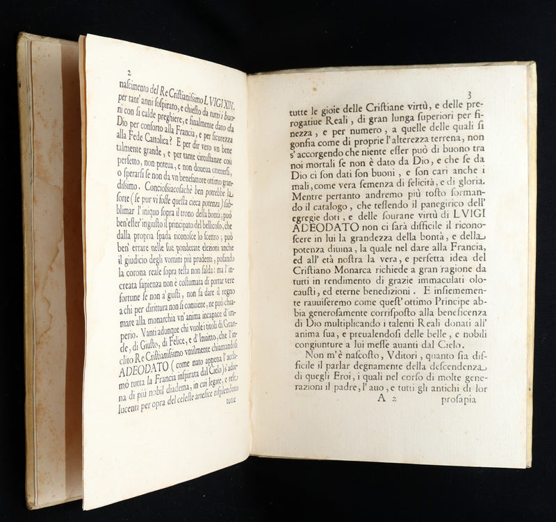1669 Rare Italian Vellum Book -  Oration in praise of Louis XIV King of France