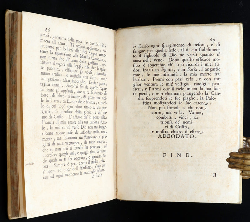 1669 Rare Italian Vellum Book -  Oration in praise of Louis XIV King of France