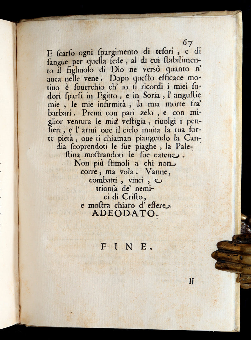 1669 Rare Italian Vellum Book -  Oration in praise of Louis XIV King of France