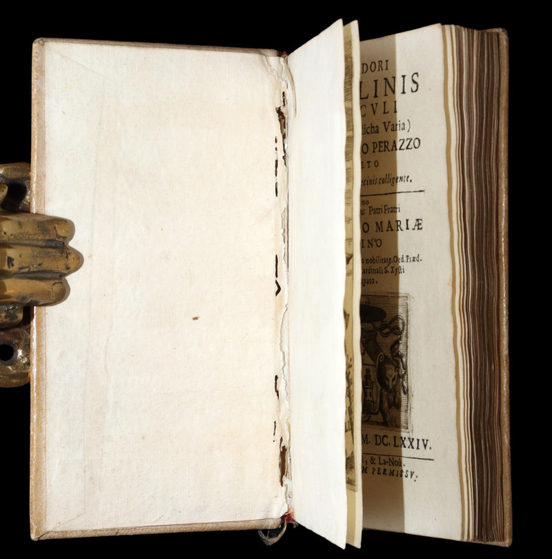 1674 Rare Latin Vellum Book – Polydori Apollinis Flosculi by Benedetto Perazzo