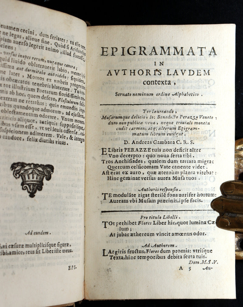 1674 Rare Latin Vellum Book – Polydori Apollinis Flosculi by Benedetto Perazzo