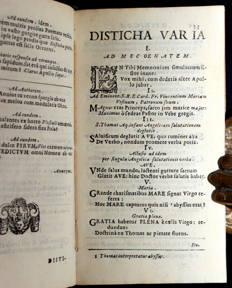 1674 Rare Latin Vellum Book – Polydori Apollinis Flosculi by Benedetto Perazzo