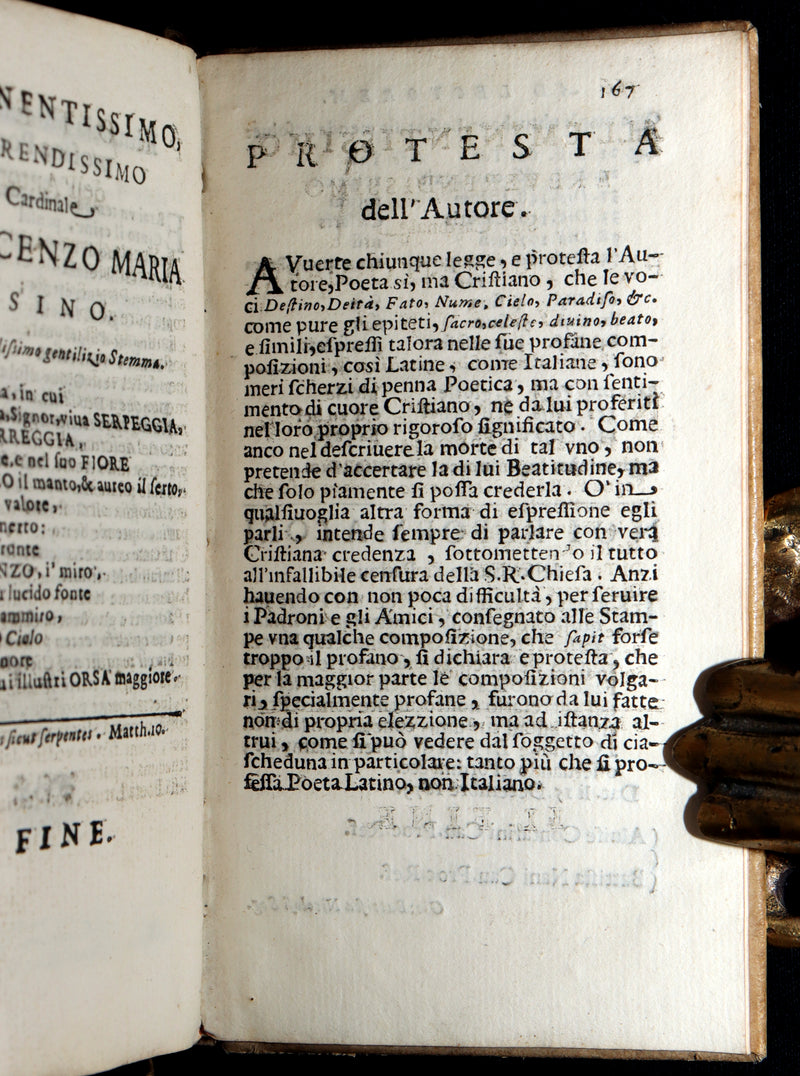 1674 Rare Latin Vellum Book – Polydori Apollinis Flosculi by Benedetto Perazzo