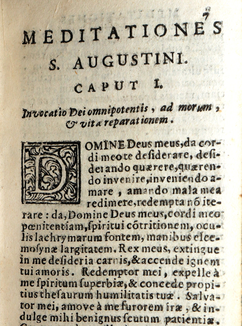1718 Rare Venetian Edition – Meditationes by Saint Augustine in Vellum