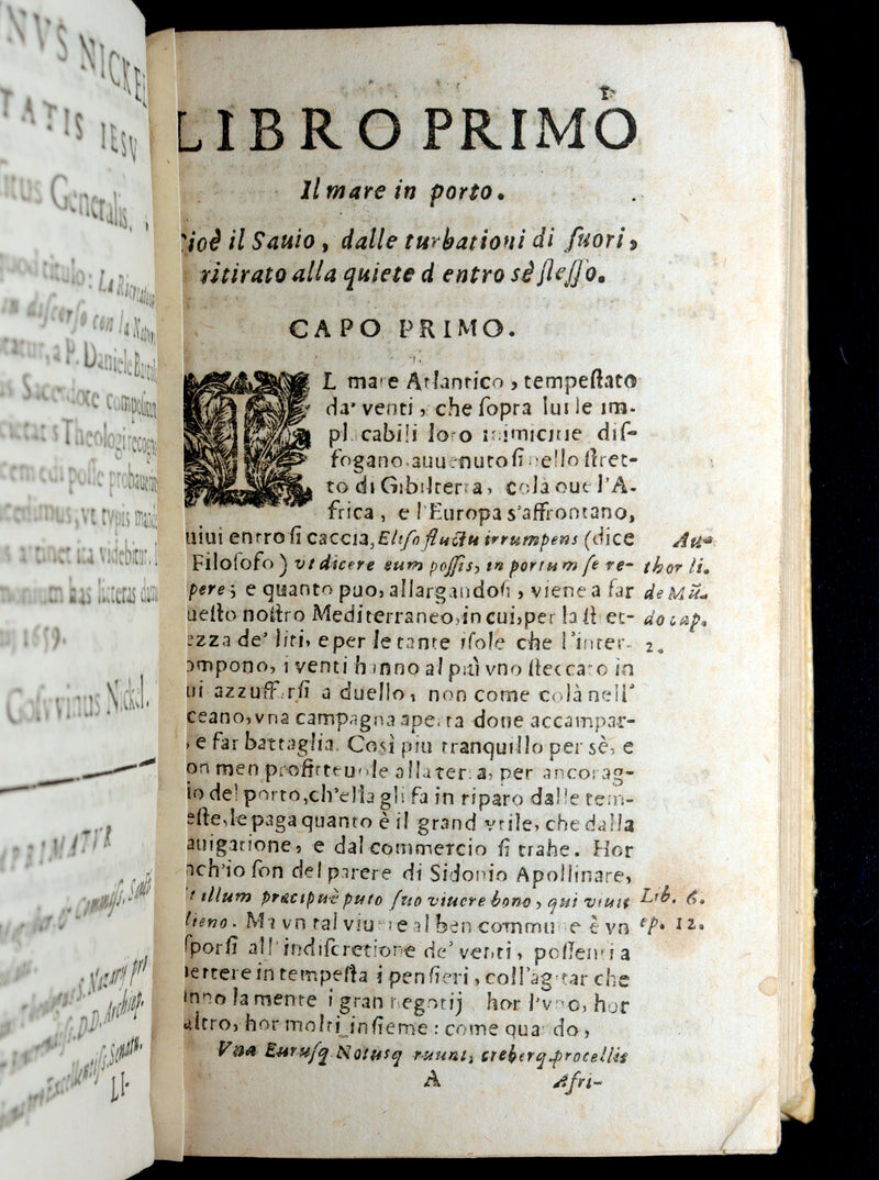 1660 Rare Italian Jesuit Philosophical Treatise - La Ricreatione del Savio