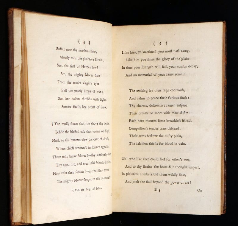 1772 Rare Oxford Edition - Fingal, A Poem by Ossian Translated by Macpherson