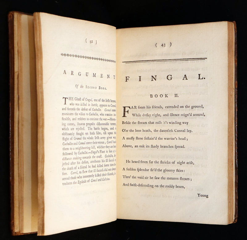 1772 Rare Oxford Edition - Fingal, A Poem by Ossian Translated by Macpherson