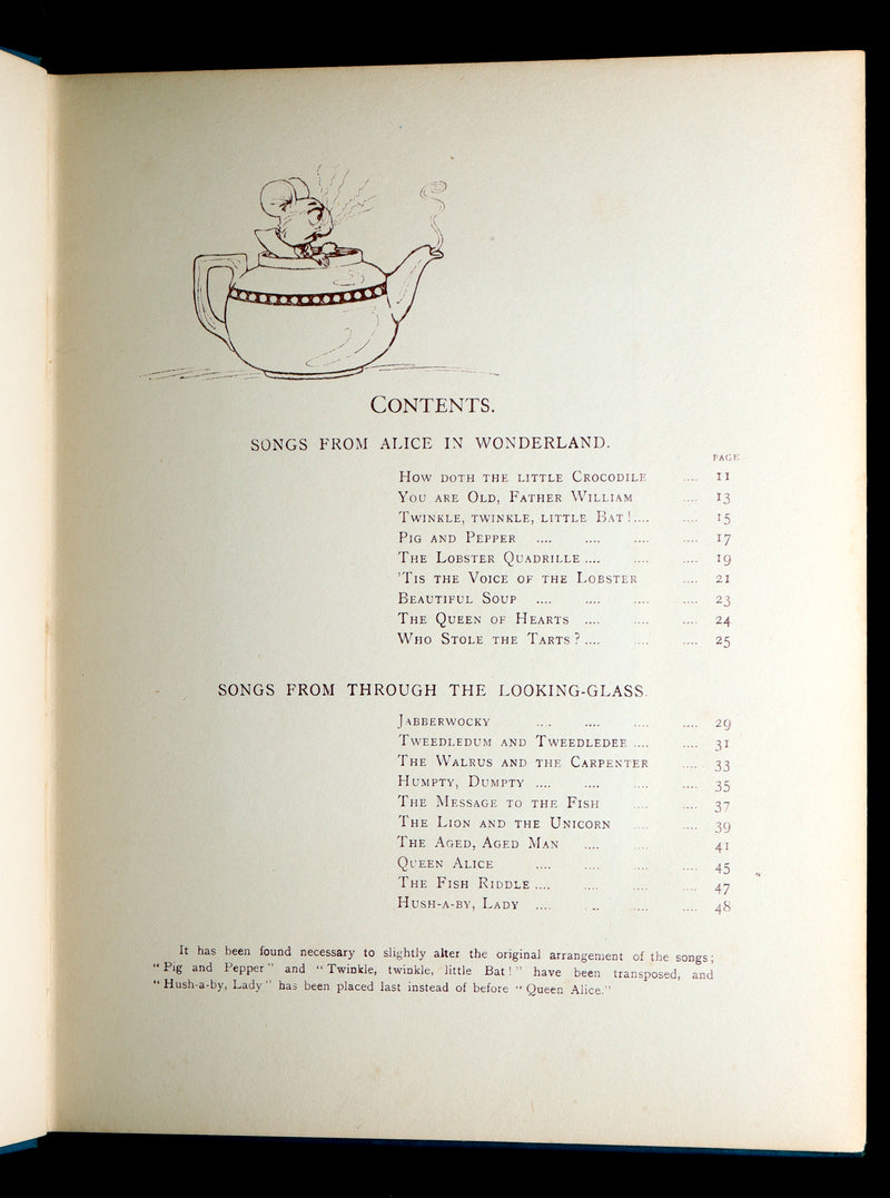 1921 Rare Songs from Alice in Wonderland Illustrated by Charles Folkard 1stED