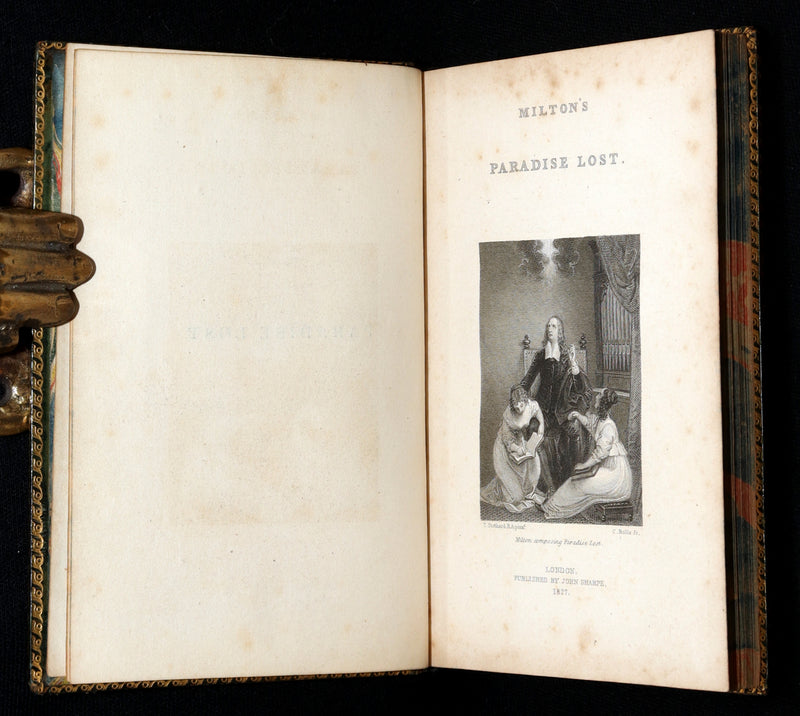 1827 Rare Beautiful Book Set - Milton’s Paradise Lost, Regained and Poems