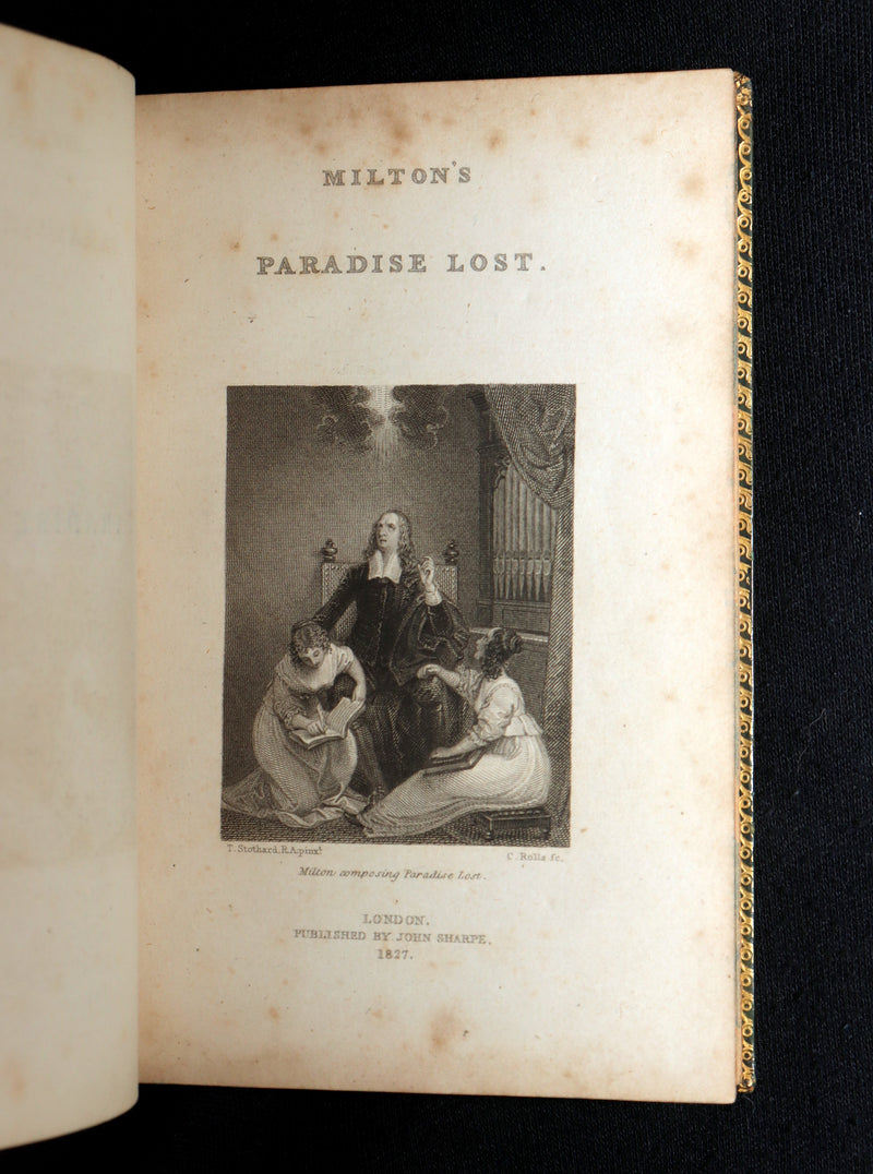 1827 Rare Beautiful Book Set - Milton’s Paradise Lost, Regained and Poems