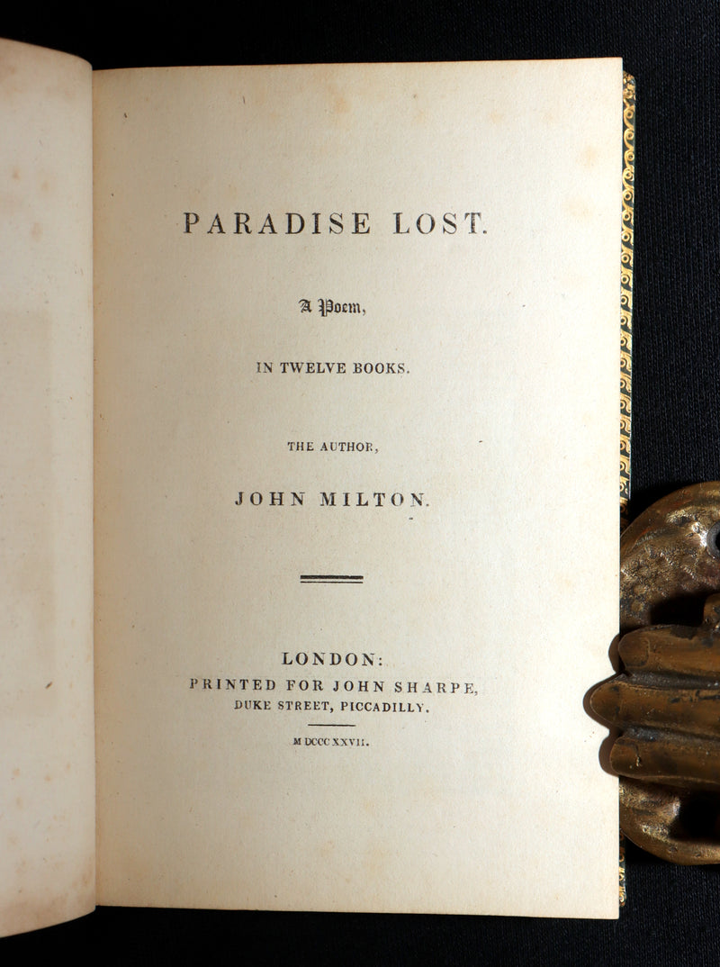 1827 Rare Beautiful Book Set - Milton’s Paradise Lost, Regained and Poems