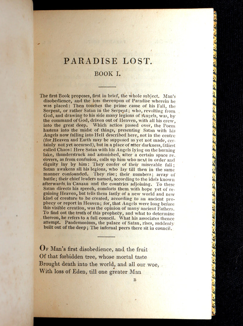 1827 Rare Beautiful Book Set - Milton’s Paradise Lost, Regained and Poems