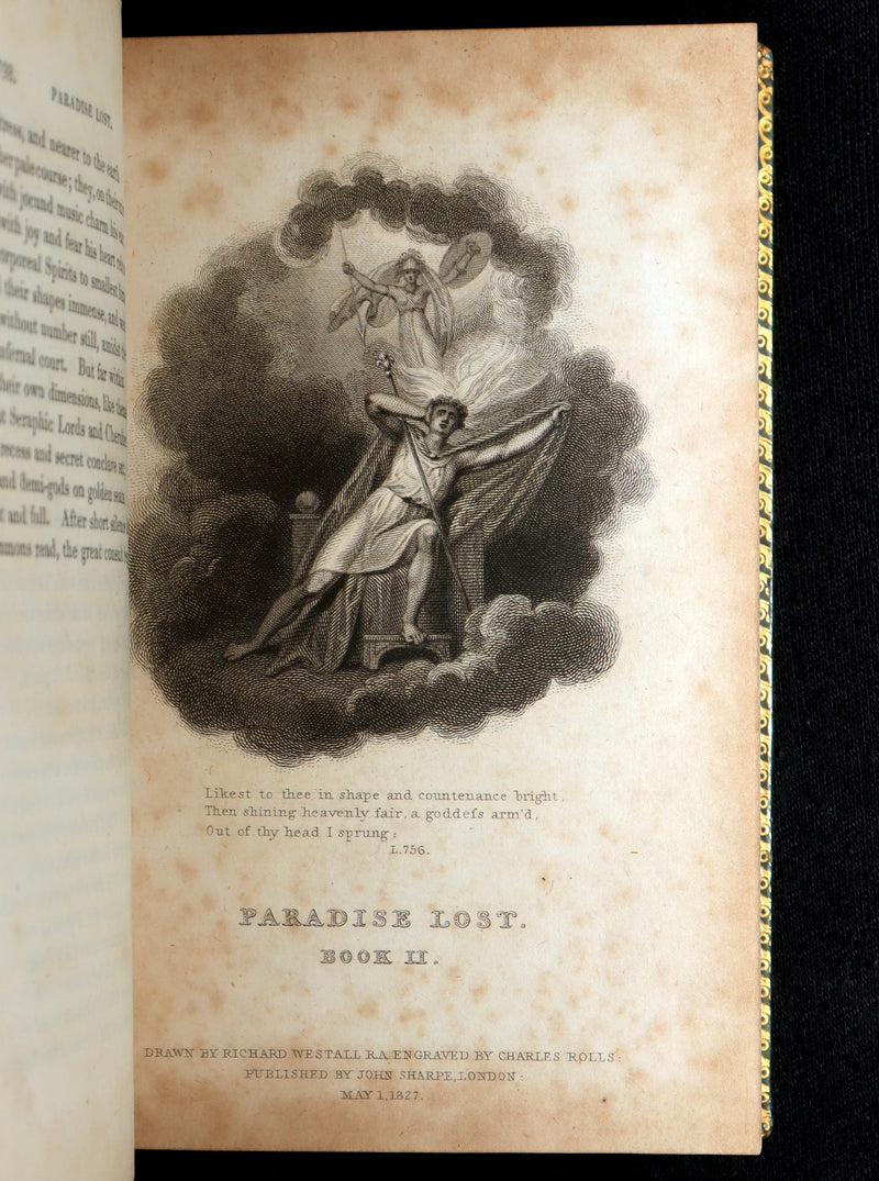 1827 Rare Beautiful Book Set - Milton’s Paradise Lost, Regained and Poems