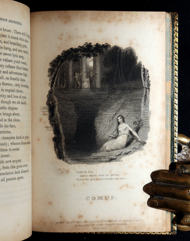 1827 Rare Beautiful Book Set - Milton’s Paradise Lost, Regained and Poems