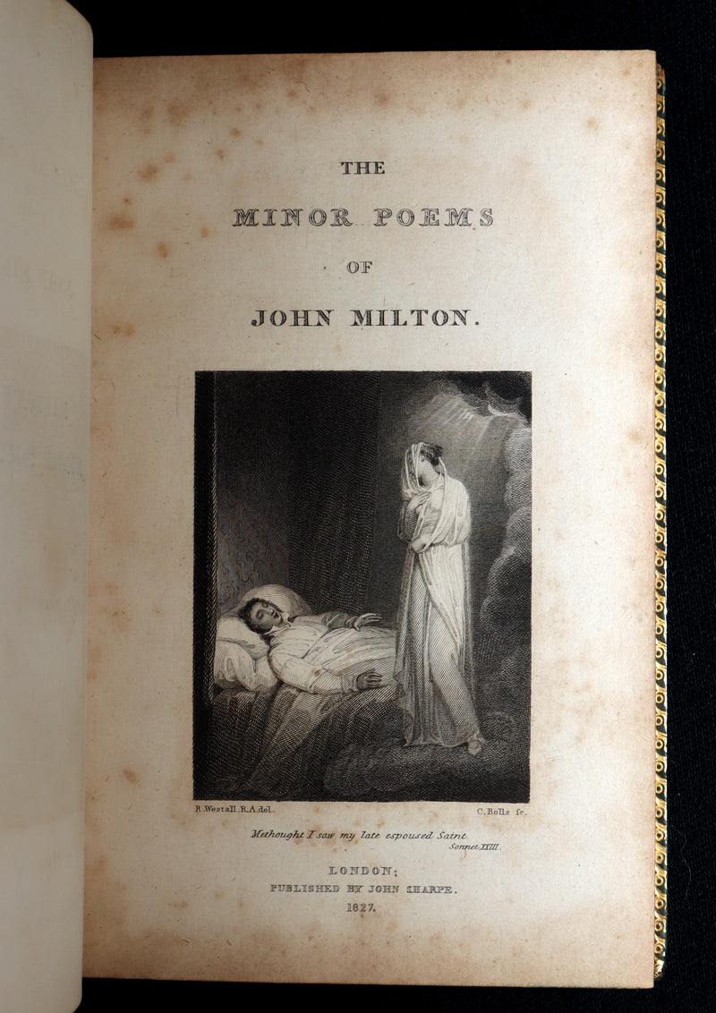 1827 Rare Beautiful Book Set - Milton’s Paradise Lost, Regained and Poems