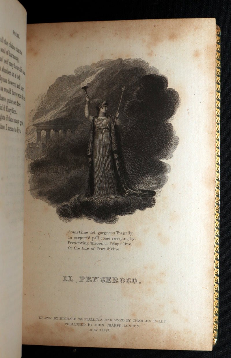 1827 Rare Beautiful Book Set - Milton’s Paradise Lost, Regained and Poems