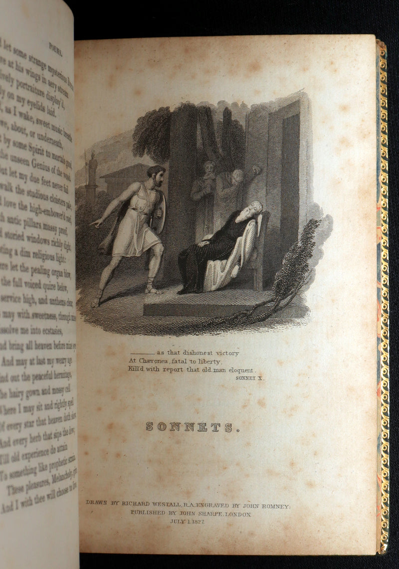 1827 Rare Beautiful Book Set - Milton’s Paradise Lost, Regained and Poems