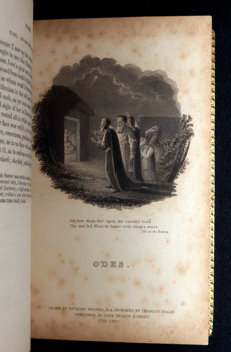 1827 Rare Beautiful Book Set - Milton’s Paradise Lost, Regained and Poems