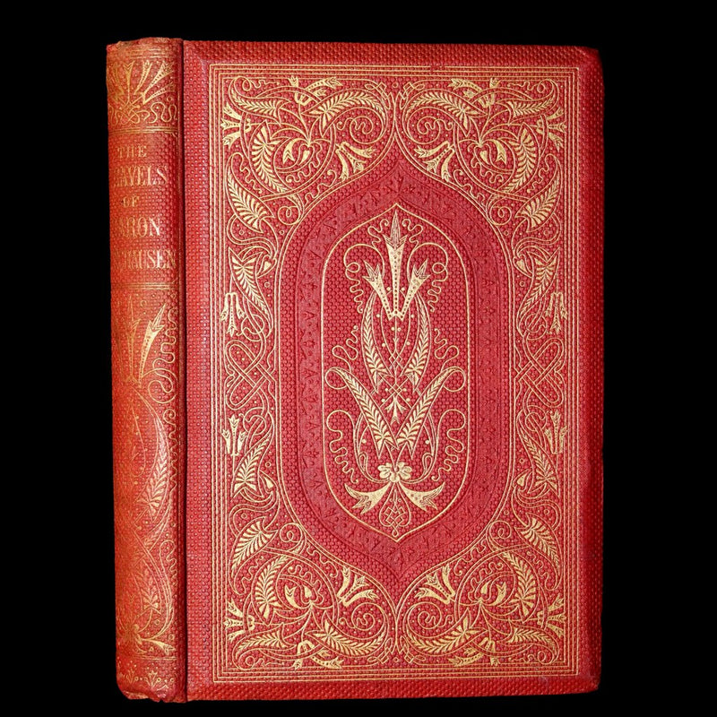 1859 Rare First Edition - Baron Munchausen's Adventures Illustrated by Crowquill