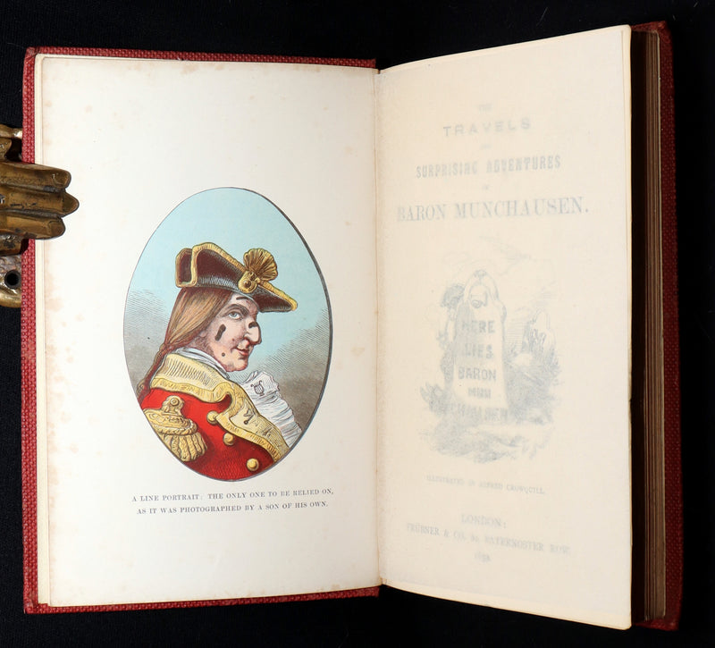 1859 Rare First Edition - Baron Munchausen's Adventures Illustrated by Crowquill