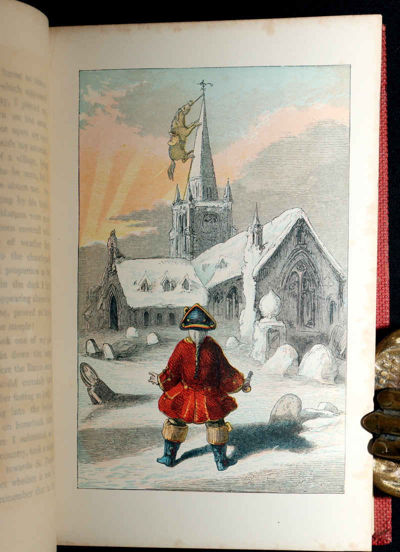 1859 Rare First Edition - Baron Munchausen's Adventures Illustrated by Crowquill