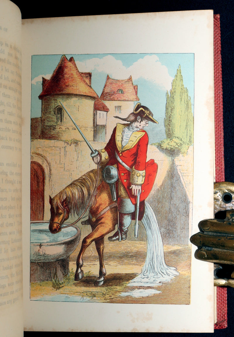 1859 Rare First Edition - Baron Munchausen's Adventures Illustrated by Crowquill