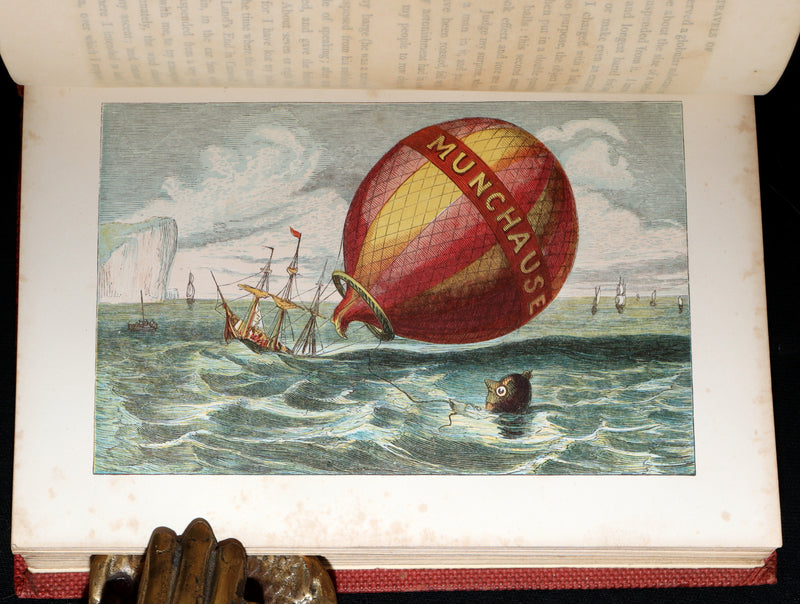 1859 Rare First Edition - Baron Munchausen's Adventures Illustrated by Crowquill