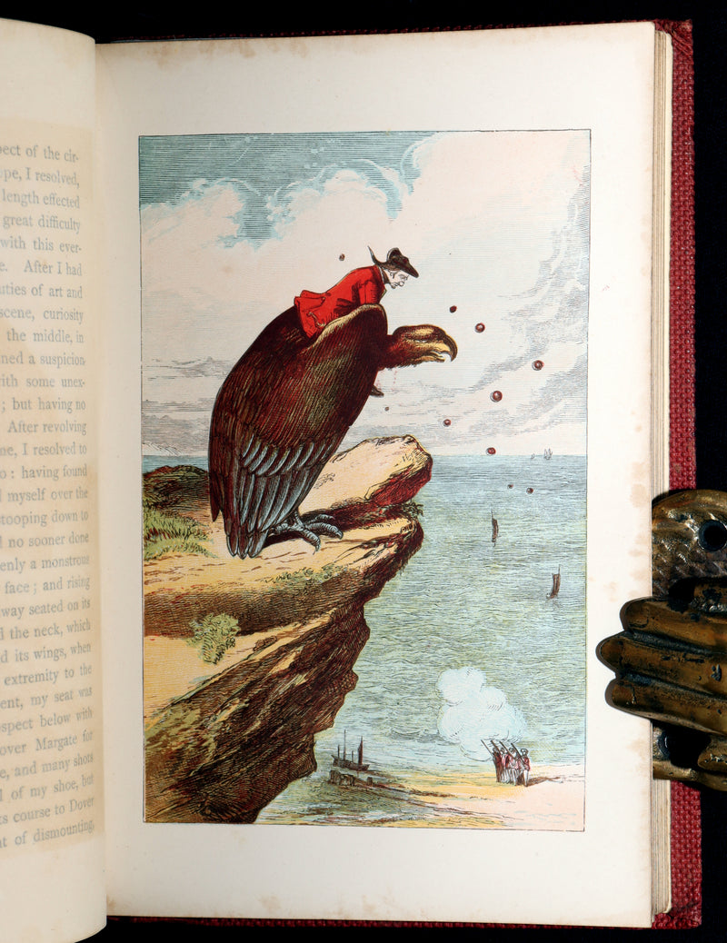 1859 Rare First Edition - Baron Munchausen's Adventures Illustrated by Crowquill
