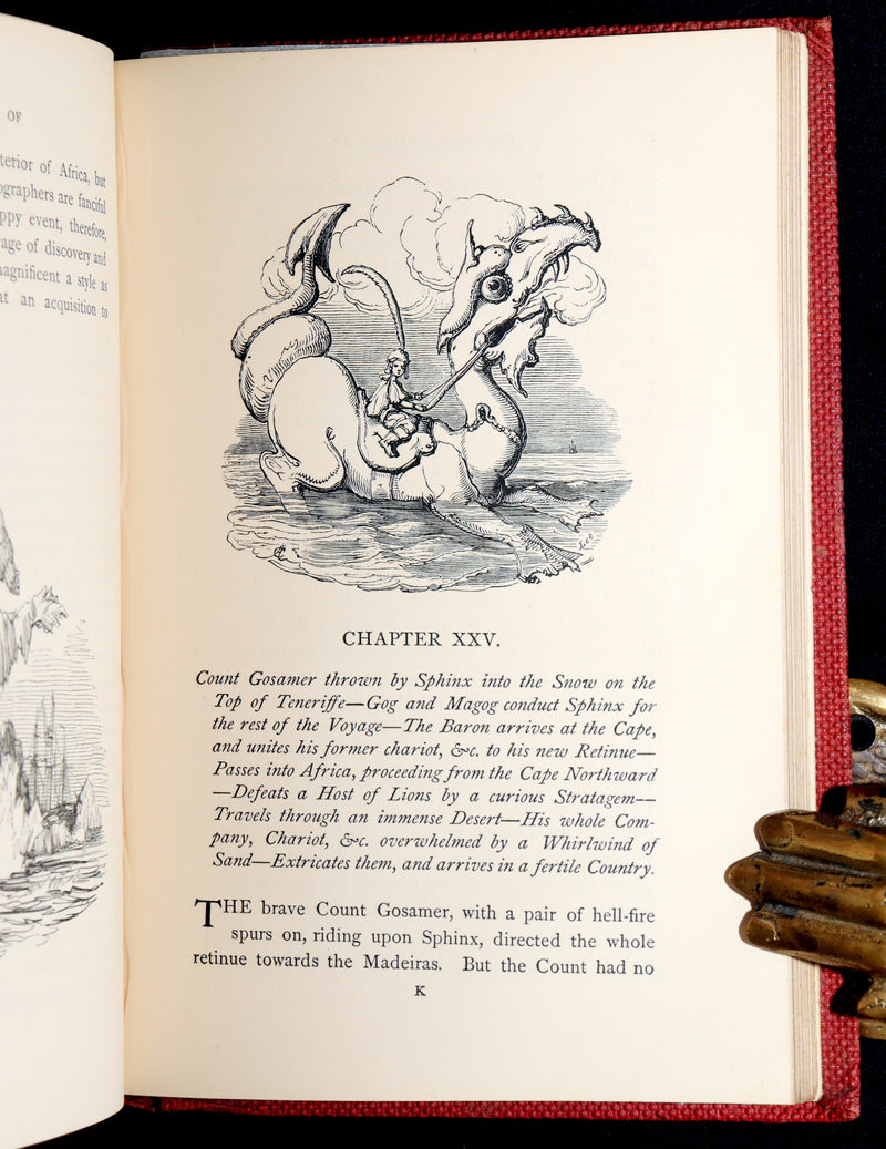 1859 Rare First Edition - Baron Munchausen's Adventures Illustrated by Crowquill