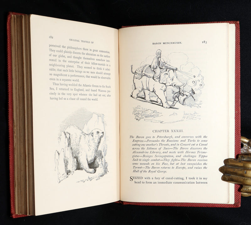 1859 Rare First Edition - Baron Munchausen's Adventures Illustrated by Crowquill
