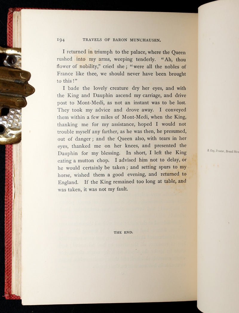 1859 Rare First Edition - Baron Munchausen's Adventures Illustrated by Crowquill