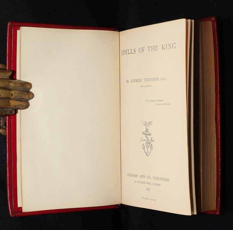 1869 Rare Book on Legend of King Arthur - Idylls of the King by Alfred Tennyson