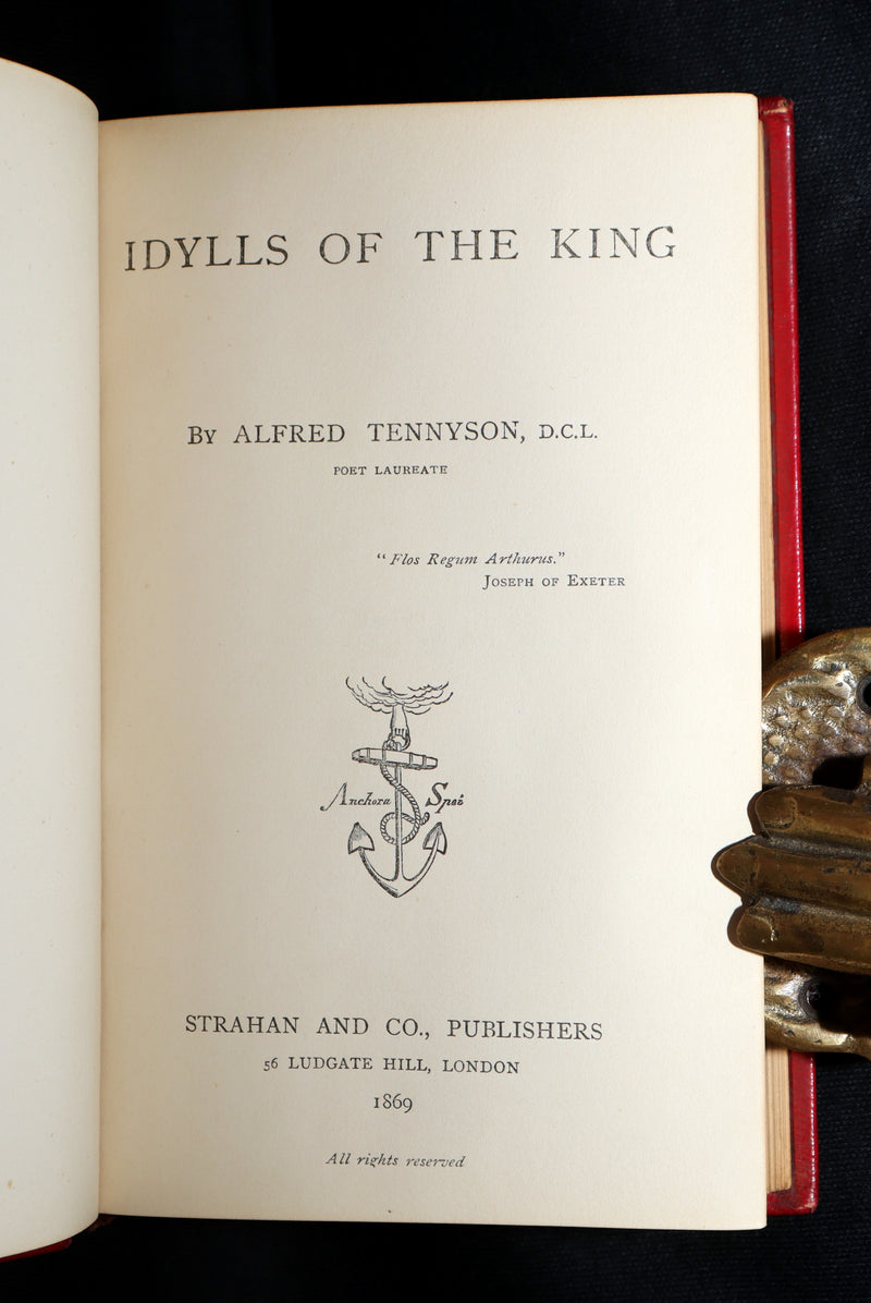 1869 Rare Book on Legend of King Arthur - Idylls of the King by Alfred Tennyson