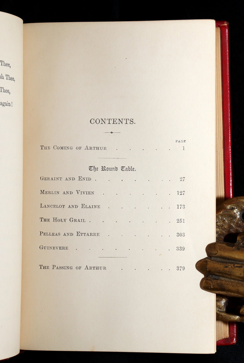 1869 Rare Book on Legend of King Arthur - Idylls of the King by Alfred Tennyson