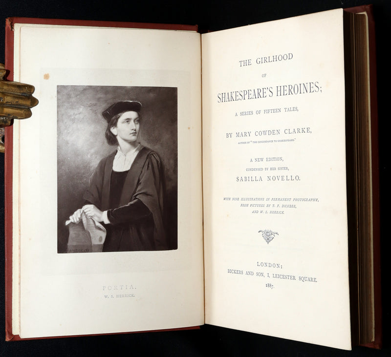 1887 Rare Book - The Girlhood of Shakespeare’s Heroines, Photographs Illustrated