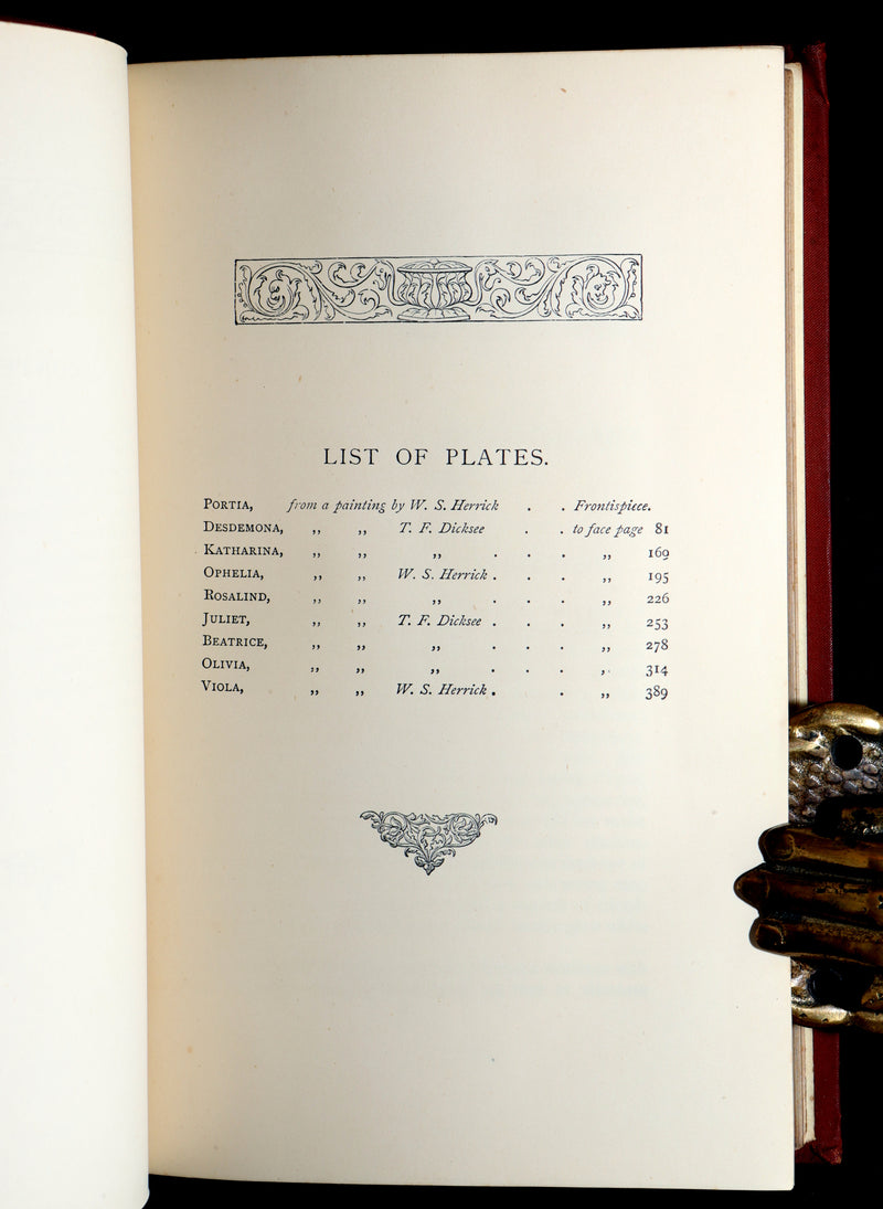1887 Rare Book - The Girlhood of Shakespeare’s Heroines, Photographs Illustrated