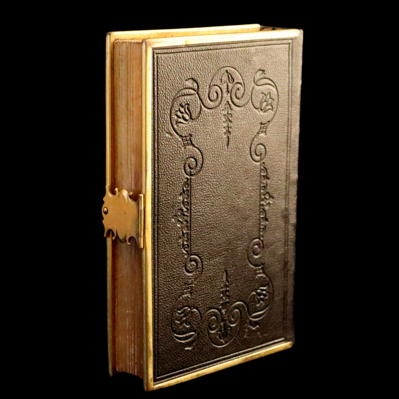 1850 Rare Bible bound by Bagster - Polyglot Bible, Old and New Testament, Clasp