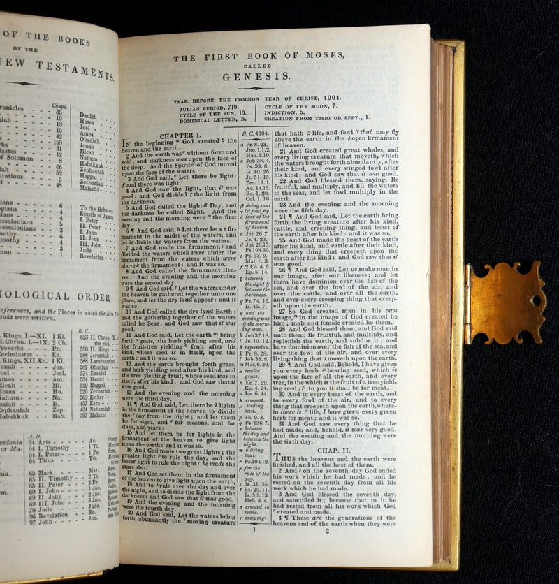 1850 Rare Bible bound by Bagster - Polyglot Bible, Old and New Testament, Clasp