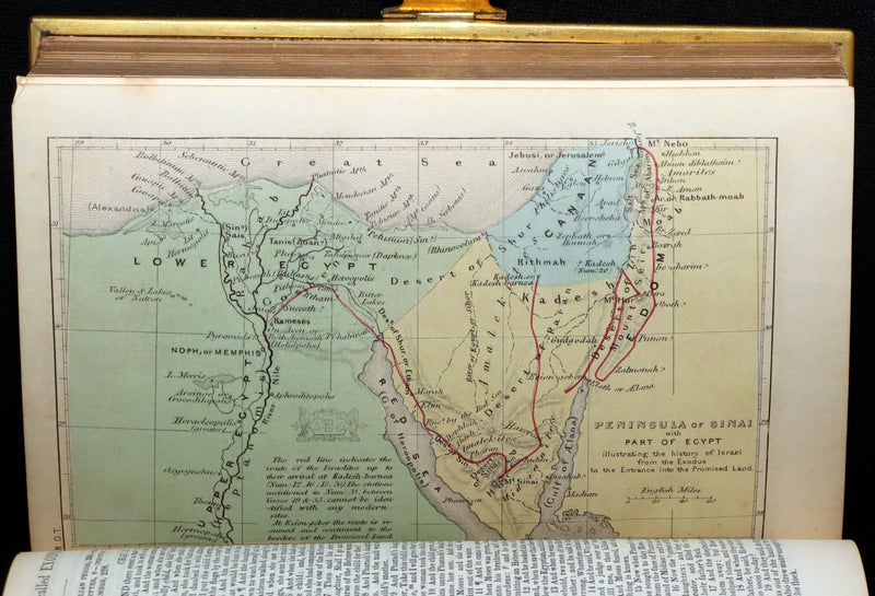 1850 Rare Bible bound by Bagster - Polyglot Bible, Old and New Testament, Clasp