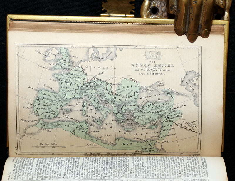 1850 Rare Bible bound by Bagster - Polyglot Bible, Old and New Testament, Clasp