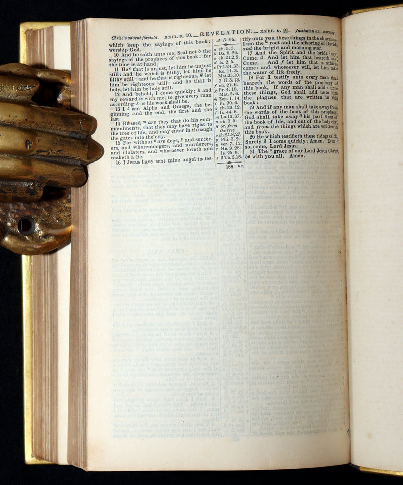 1850 Rare Bible bound by Bagster - Polyglot Bible, Old and New Testament, Clasp