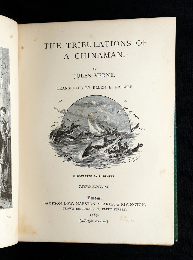 1883 Rare Third Edition - The Tribulations of a Chinaman by Jules Verne