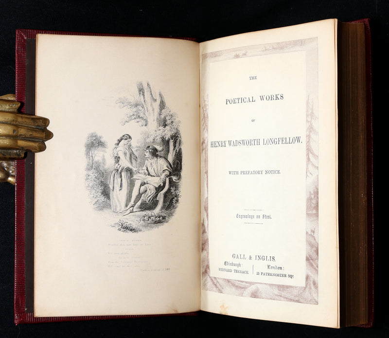 1880 Rare Book - The Poetical Works of Henry Wadsworth Longfellow Illustrated