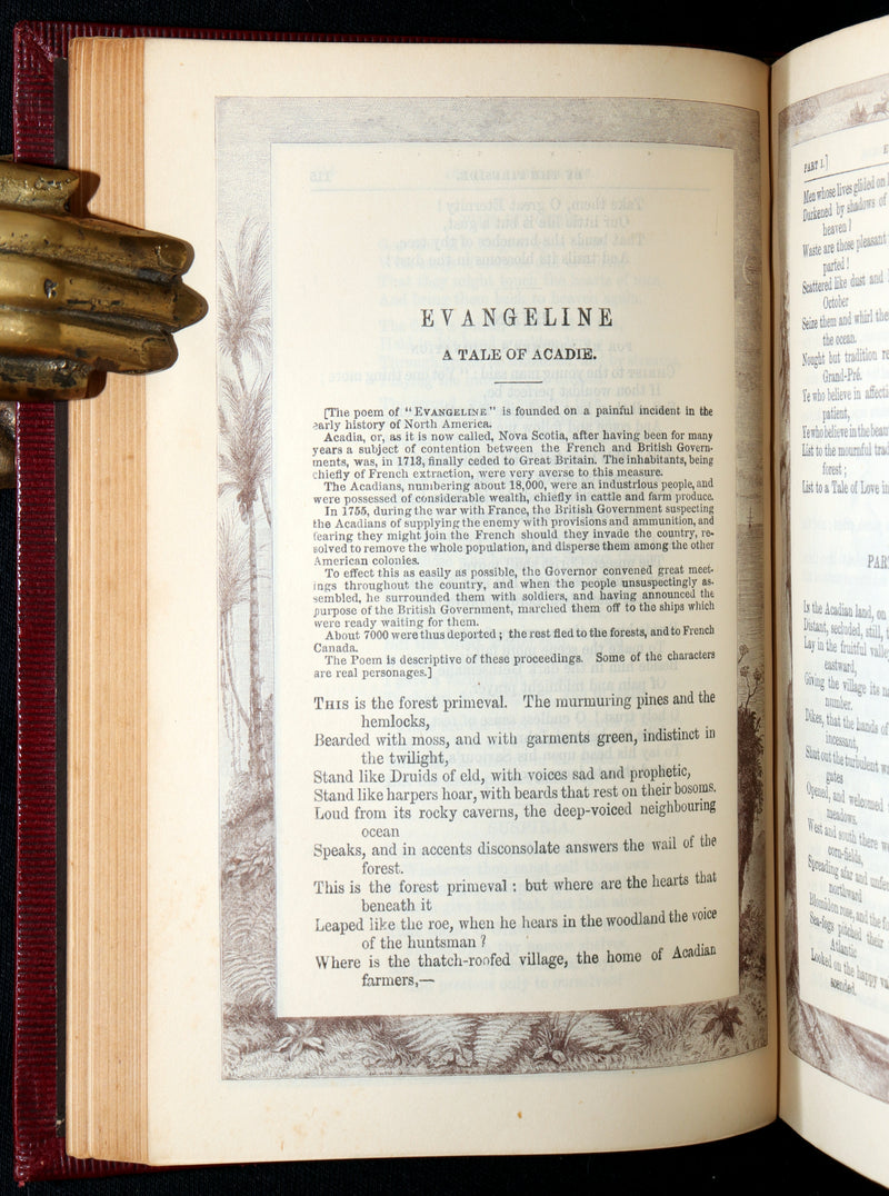 1880 Rare Book - The Poetical Works of Henry Wadsworth Longfellow Illustrated