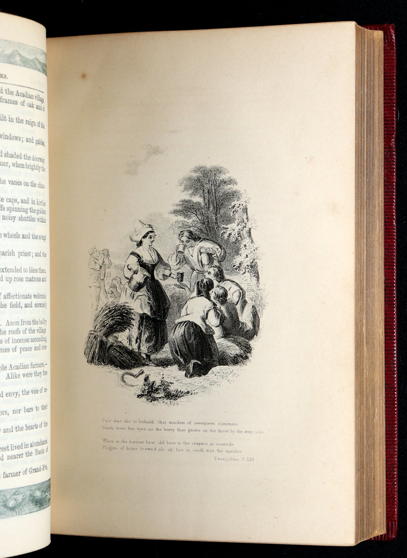 1880 Rare Book - The Poetical Works of Henry Wadsworth Longfellow Illustrated