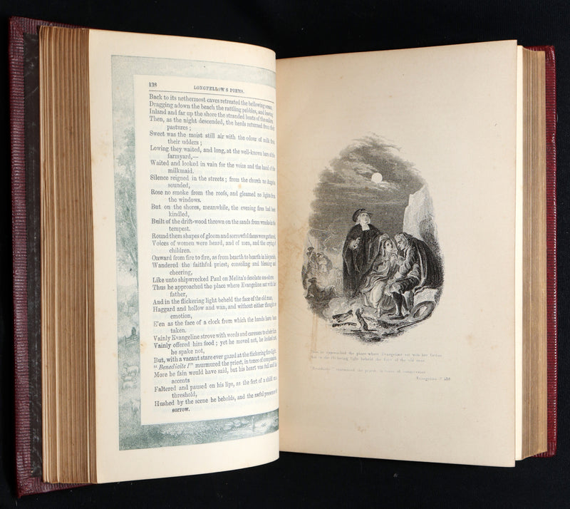 1880 Rare Book - The Poetical Works of Henry Wadsworth Longfellow Illustrated