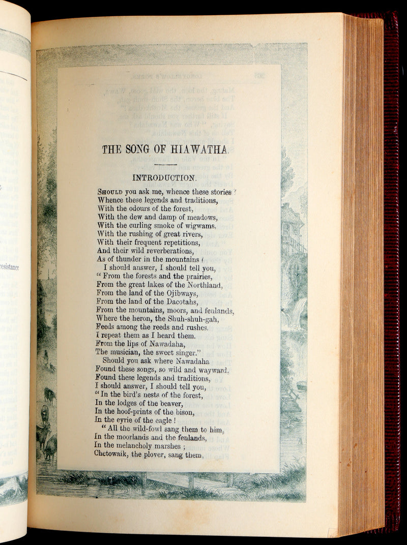 1880 Rare Book - The Poetical Works of Henry Wadsworth Longfellow Illustrated