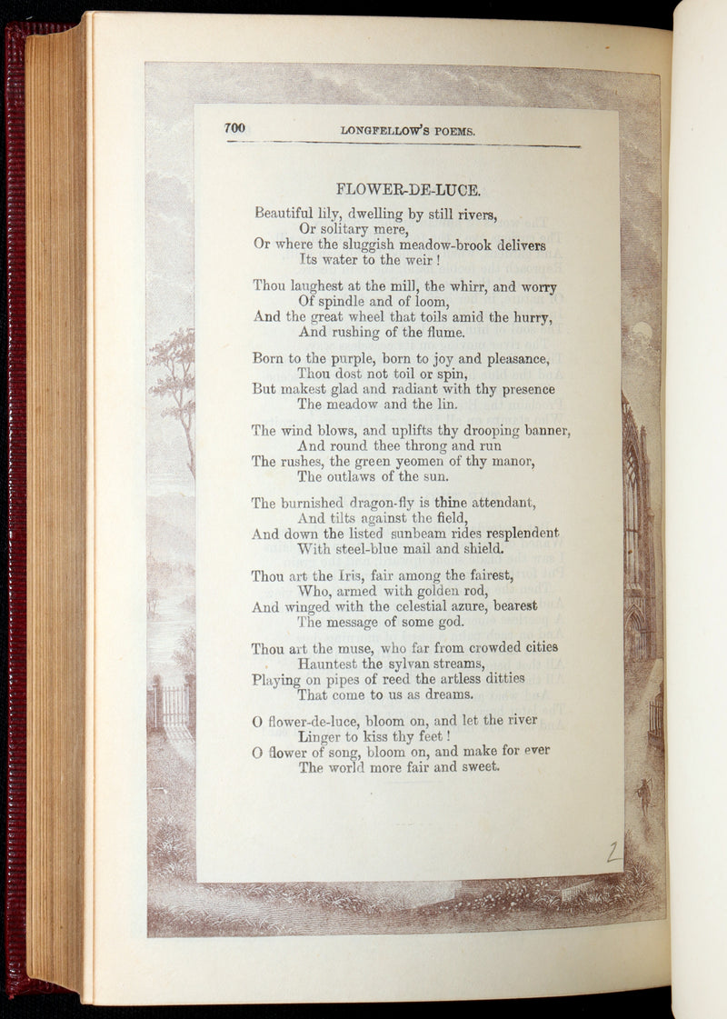 1880 Rare Book - The Poetical Works of Henry Wadsworth Longfellow Illustrated