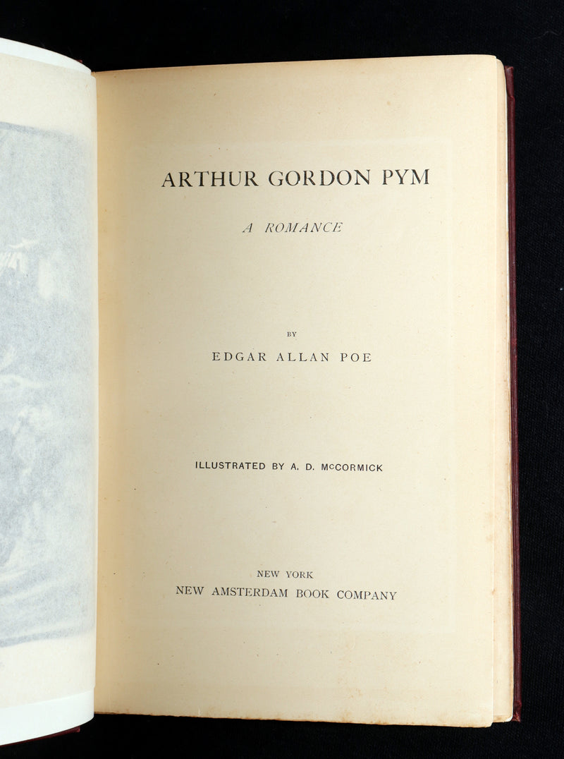 1889 Rare Book - The Narrative of Arthur Gordon Pym by Edgar Allan Poe